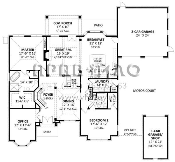 Проект двухэтажного дома с гаражом на три и более машин в английском стиле S5-309 (4195-00048)