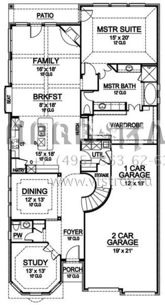 Проект двухэтажного дома с гаражом на три и более машин в английском стиле S5-317 (5445-00166)