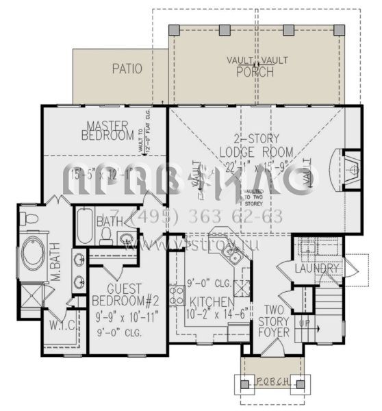 Проект двухэтажного дома без гаража в американском стиле S5-158 (699-00340)