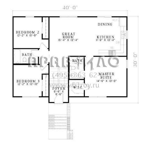 Проект двухэтажного дома с гаражом на две машины в стиле Ранчо S5-150 (110-00492)