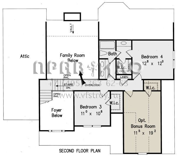 Проект двухэтажного дома с гаражом на две машины в стиле Ранчо S5-201 (8594-00124)