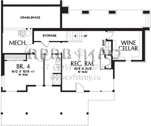 Проект двухэтажного дома с гаражом на три и более машин в американском стиле S5-292 (2559-00544)