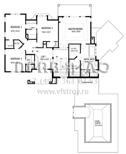 Проект дома на склоне с цокольным этажом и гаражом на три машины S5-306 (036-00212)
