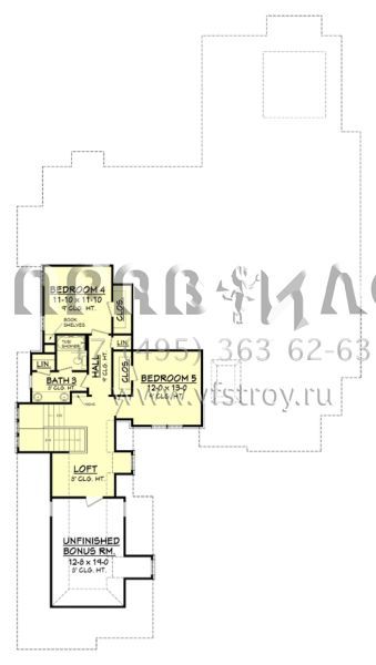 Проект двухэтажного дома с гаражом на две машины в стиле Ранчо S5-361 (041-00111)