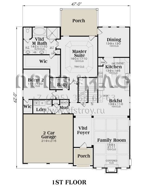 Проект двухэтажного дома с гаражом на две машины в английском стиле S5-351 (009-00243)