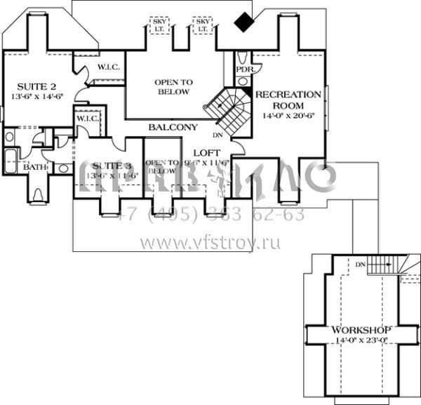 Проект двухэтажного дома с гаражом на две машины в классическом стиле S5-338 (3323-00352)