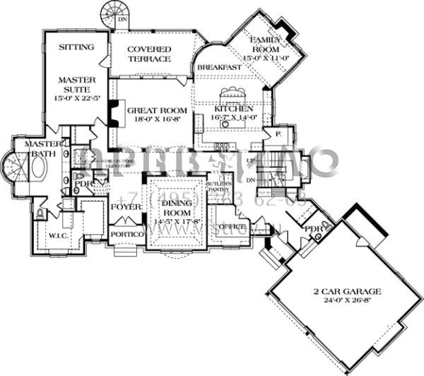 Проект двухэтажного дома с гаражом на две машины в английском стиле S5-601 (3323-00485)