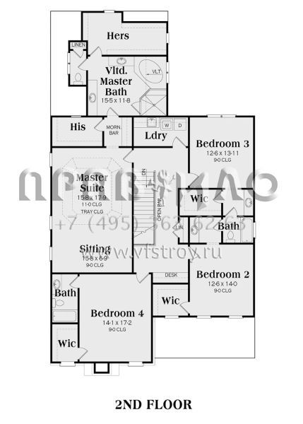 Проект двухэтажного дома с гаражом на две машины в американском стиле S5-338 (009-00199)