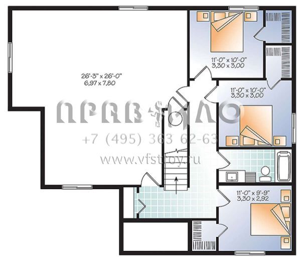 Проект одноэтажного дома без гаража в стиле Ранчо S5-198 (034-01083)