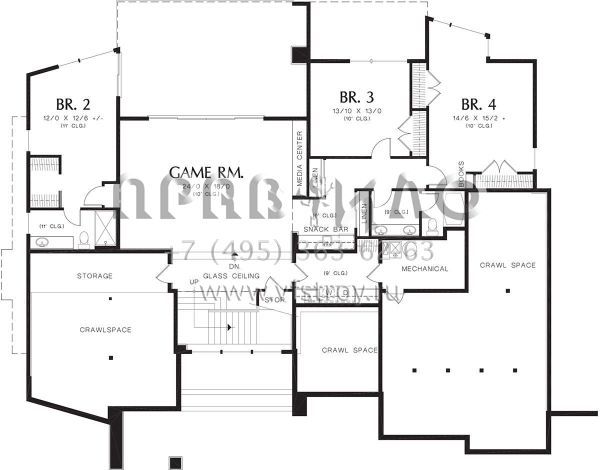 Проект одноэтажного дома с гаражом на три и более машин в современном стиле S5-427 (2559-00183)