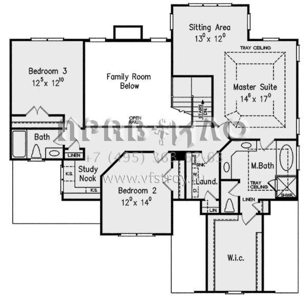Проект двухэтажного дома с гаражом на две машины в стиле Ранчо S5-251 (8594-00240)