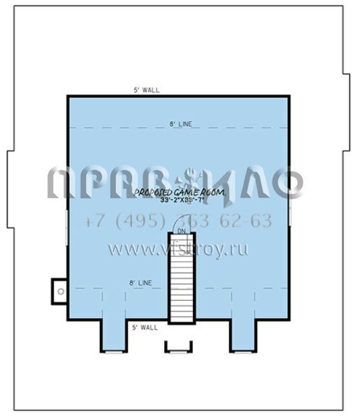 Проект одноэтажного дома с гаражом на три и более машин в стиле Ранчо S5-319 (8318-00028)