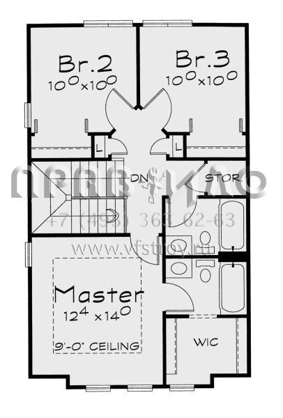 Проект двухэтажного дома без гаража в стиле Ранчо S5-120 (402-01675)