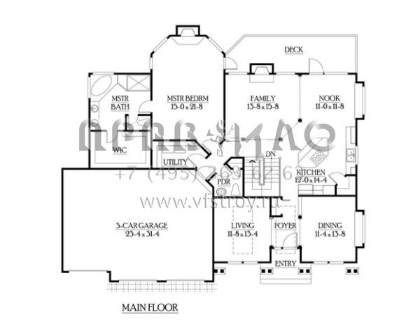 Проект двухэтажного дома с гаражом на три и более машин в американском стиле S5-294 (341-00184)