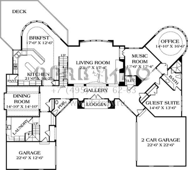 Проект трехэтажного дома с гаражом на три и более машин в современном стиле S5-735 (3323-00556)