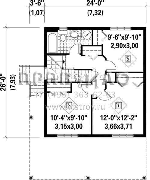 Проект двухэтажного дома без гаража в стиле Шале S5-116 (6146-00175)