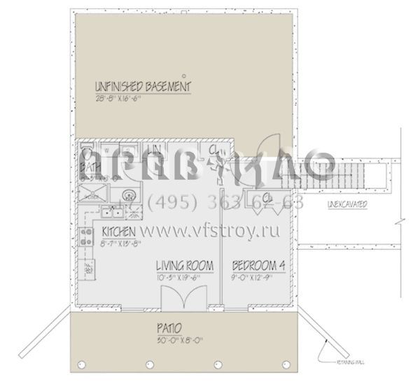Проект двухэтажного дома с гаражом на три и более машин в стиле Ранчо S5-255 (1754-00034)