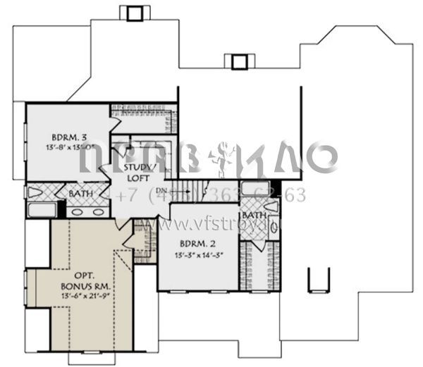Проект двухэтажного дома с гаражом на две машины в стиле Ранчо S5-300 (8594-00050)