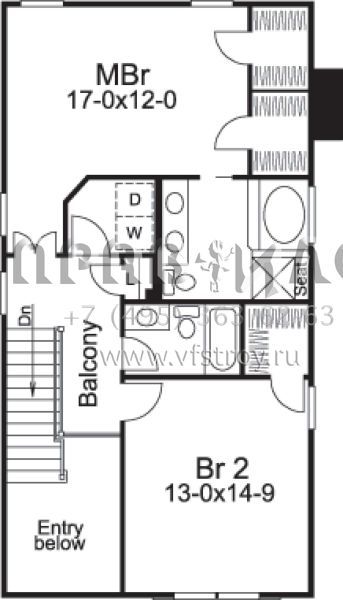 Проект двухэтажного дома с гаражом на одну машину в современном стиле S5-139 (5633-00121)