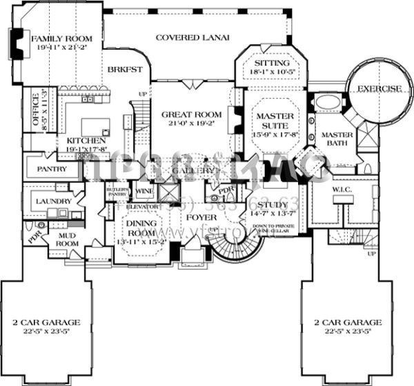 Проект трехэтажного дома с гаражом на три и более машин в английском стиле S5-796 (3323-00559)