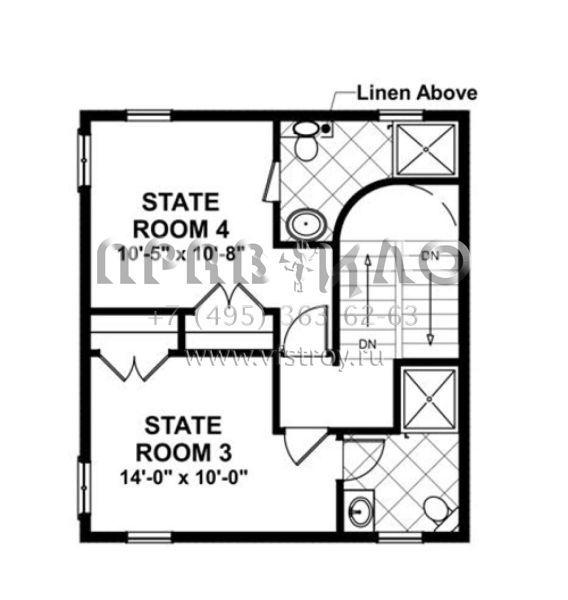Проект двухэтажного дома с гаражом на три и более машин в американском стиле S5-220 (036-00260)