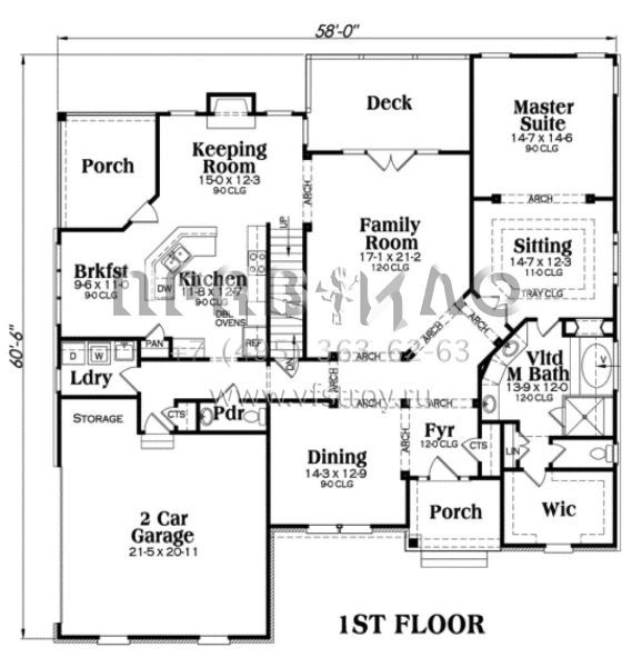 Проект двухэтажного дома с гаражом на две машины в американском стиле S5-294 (009-00032)