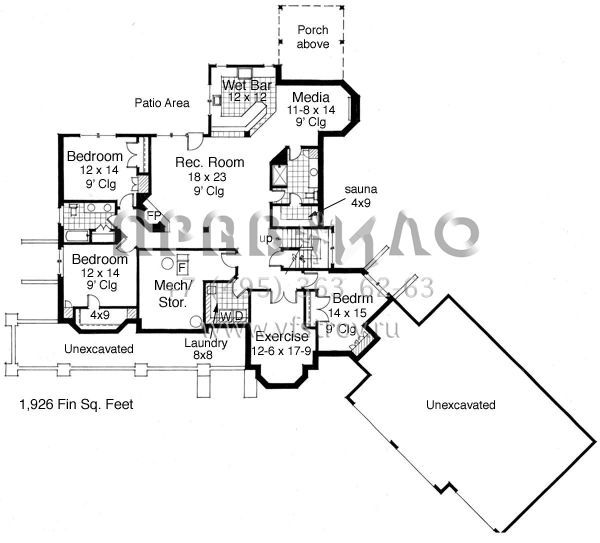 Проект одноэтажного дома с гаражом на три и более машин в американском стиле S5-408 (098-00213)