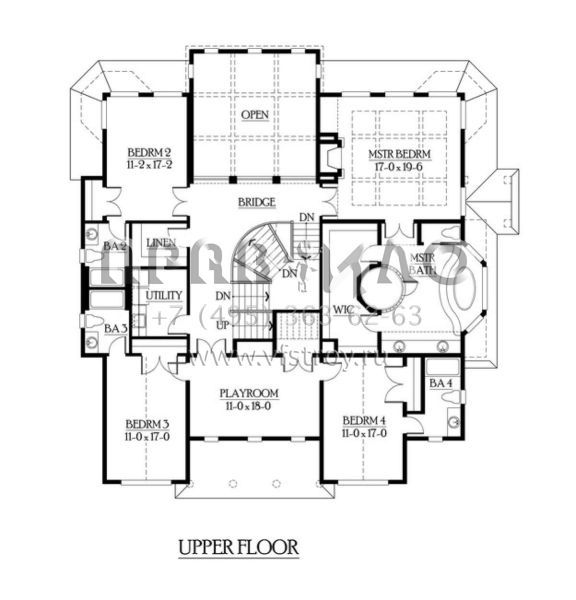 Проект двухэтажного дома с гаражом на три и более машин в американском стиле S5-455 (341-00282)