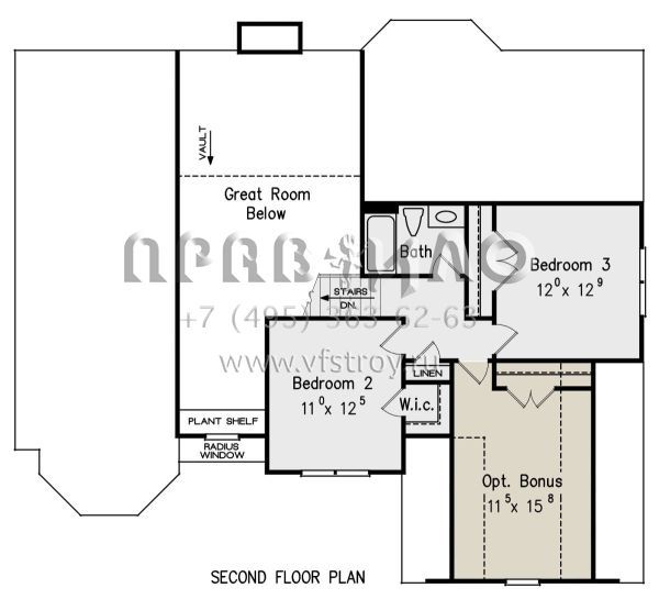Проект двухэтажного дома с гаражом на две машины в стиле Ранчо S5-192 (8594-00120)