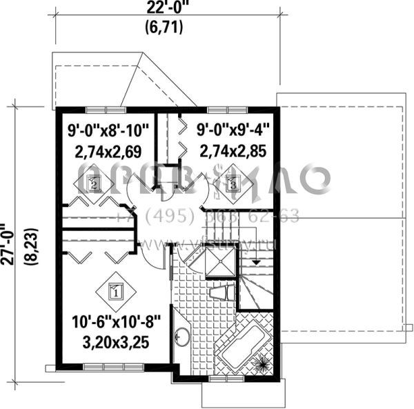 Проект двухэтажного дома с гаражом на одну машину в английском стиле S5-111 (6146-00121)