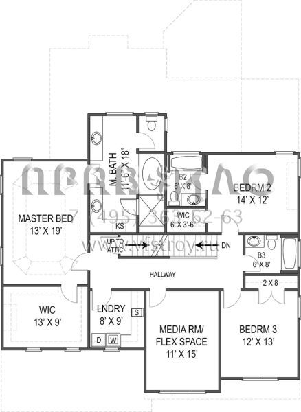 Проект двухэтажного дома с гаражом на две машины в американском стиле S5-278 (4195-00006)