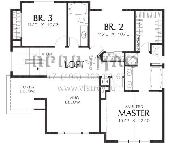 Проект двухэтажного дома с гаражом на две машины в скандинавском стиле S5-184 (2559-00250)
