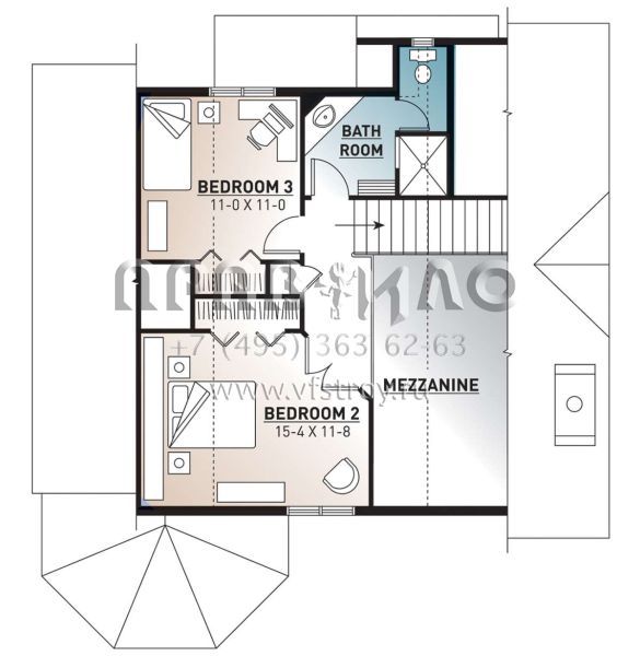 Проект двухэтажного дома без гаража в стиле Шале S5-156 (034-01020)