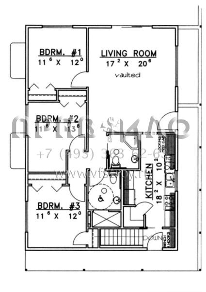 Проект одноэтажного дома без гаража в стиле Ранчо S5-245 (039-00390)