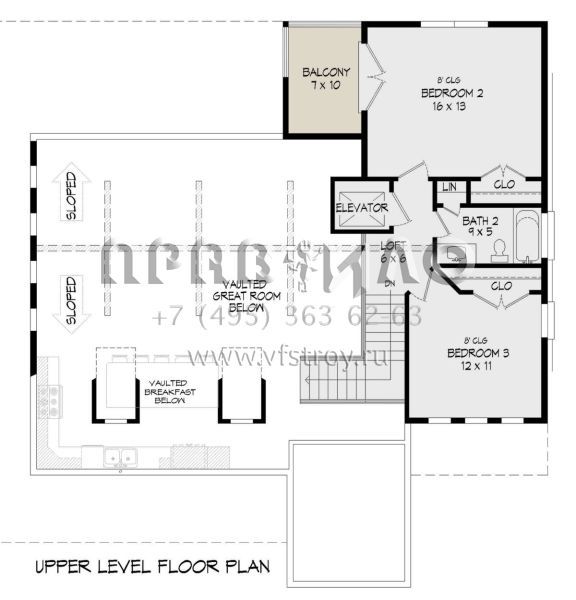 Проект двухэтажного дома с гаражом на три и более машин в стиле Ранчо S5-288 (940-00772)