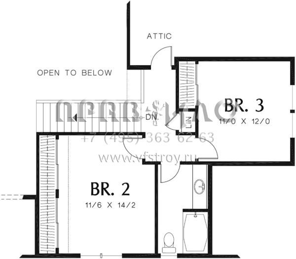 Проект двухэтажного дома с гаражом на три и более машин в стиле Ранчо S5-193 (2559-00348)