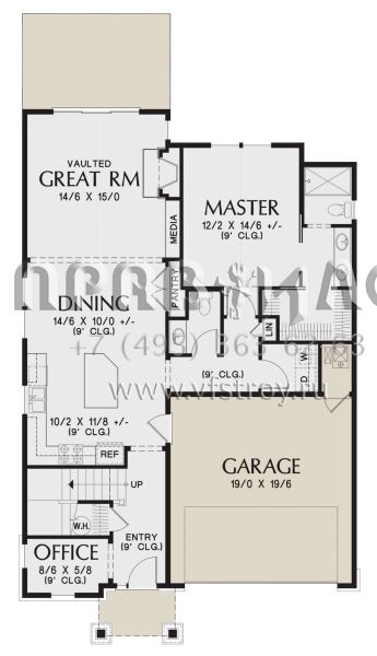 Проект двухэтажного дома с гаражом на две машины в американском стиле S5-200 (2559-00899)