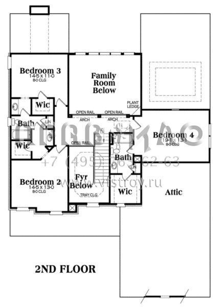 Проект двухэтажного дома с гаражом на две машины в стиле Ранчо S5-311 (009-00078)