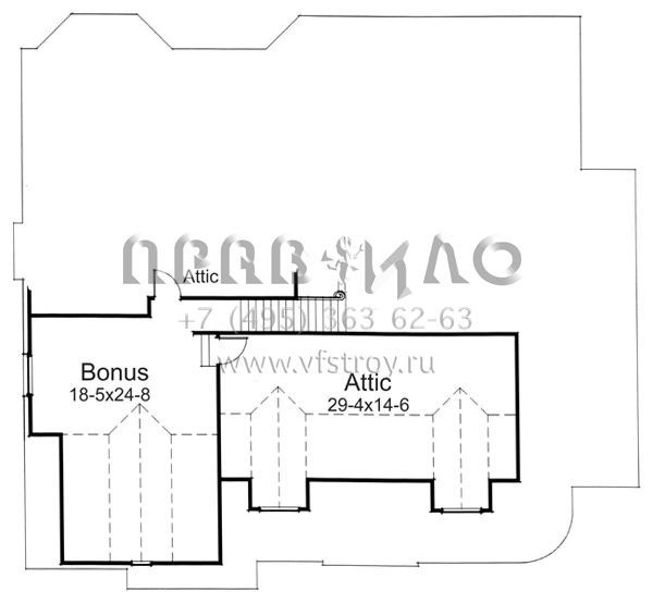 Проект двухэтажного дома с гаражом на две машины в стиле Ранчо S5-185 (9401-00027)