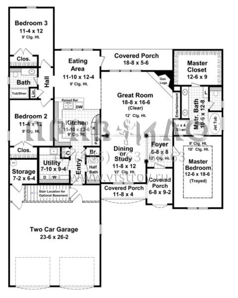 Проект одноэтажного дома с гаражом на две машины в стиле Ранчо S5-186 (348-00107)