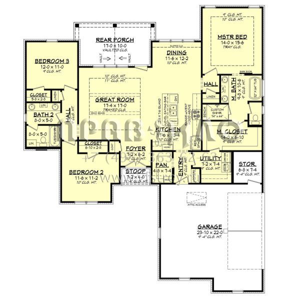 Проект одноэтажного дома с гаражом на две машины в стиле Ранчо S5-169 (041-00215)