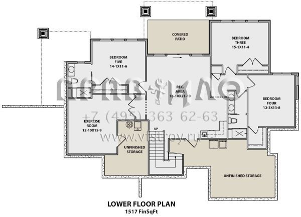 Проект одноэтажного дома с гаражом на три и более машин в современном стиле S5-204 (5631-00073)