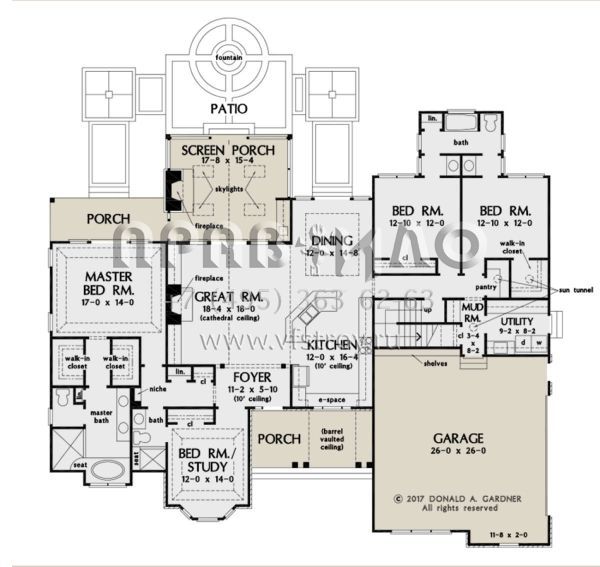 Проект одноэтажного дома с гаражом на две машины в стиле Ранчо S5-228 (2865-00067)