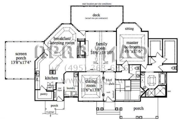 Проект двухэтажного дома с гаражом на три и более машин в американском стиле S5-335 (957-00005)