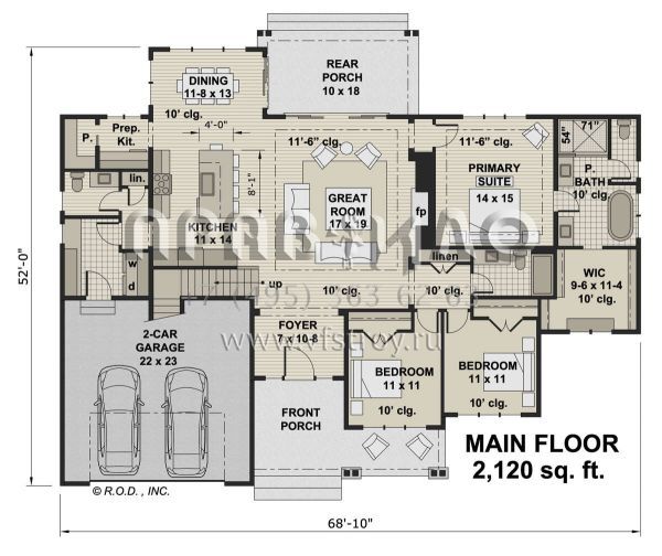 Проект одноэтажного дома с гаражом на две машины в современном стиле S5-197 (098-00384)