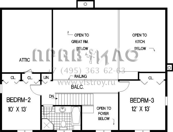 Проект двухэтажного дома с гаражом на две машины в стиле Ранчо S5-178 (033-00107)