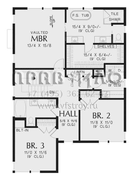Проект двухэтажного дома с гаражом на одну машину в современном стиле S5-196 (2559-00971)