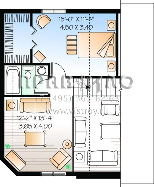 Проект двухэтажного дома без гаража в современном стиле S5-120 (034-00940)