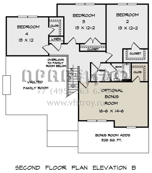 Проект двухэтажного дома с гаражом на две машины в стиле Ранчо S5-206 (6082-00147)