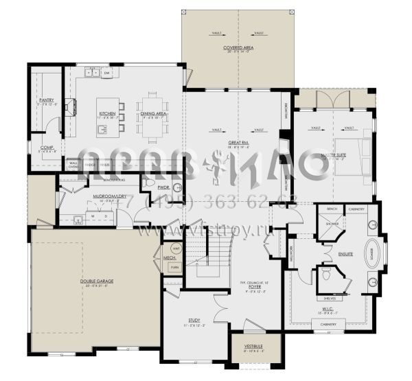 Проект двухэтажного дома с гаражом на две машины в английском стиле S5-316 (8937-00002)